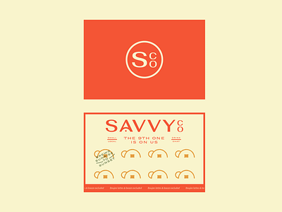 Savvy Co. badge bottle shop branding business card cafe campy coffee coffee card collateral logo restaurant