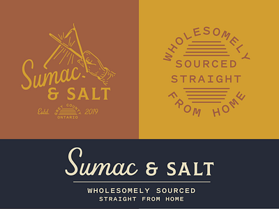 Sumac & Salt badge branding design illustration logo restaurant vector