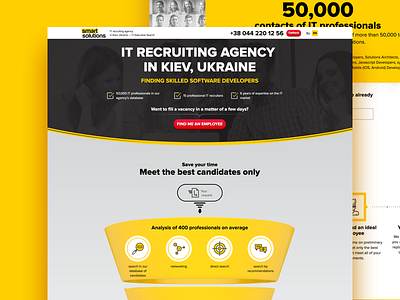 Recruitment agency for IT – Landing Page hr it landing landing page recruitment reseach user experience user interface ux