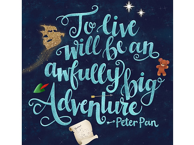 LIfe is a Big Adventure captain hook design digitalartwork disney illustration moderncalligraphy neverland pan peter peter pan pixiedust procreate procreatelettering thelostboys tinkerbell