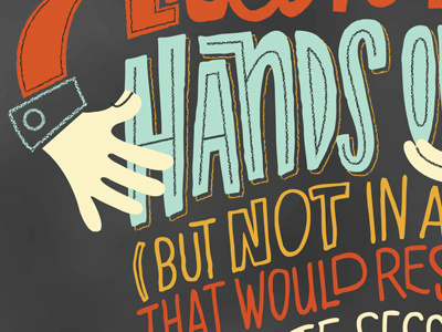 hands on hand lettering typography vector