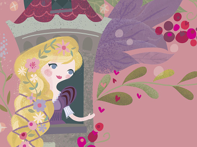 rapunzel fairytale illustration kidlit princess vector