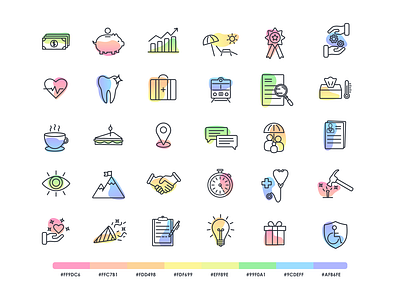 Benefits/HR/business icon set