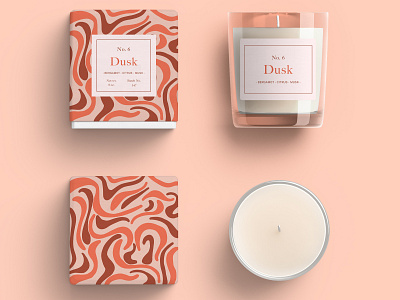 Candle label abstract candle label label design muted orange packaging packaging design