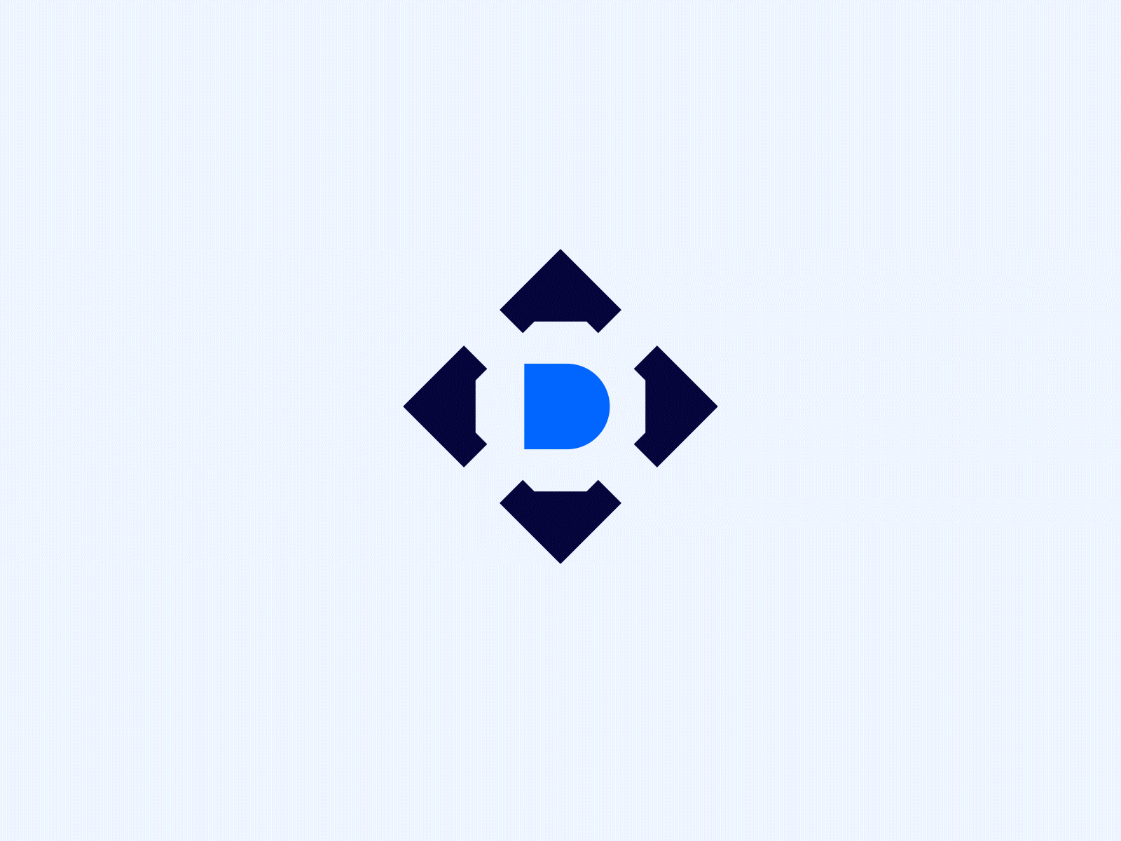 Deckhouse Logo Redesign ver. 01 arrow black blue branding character container d design identity it kaleidoscope kubernetes letter logo logotype minimal package scaling software