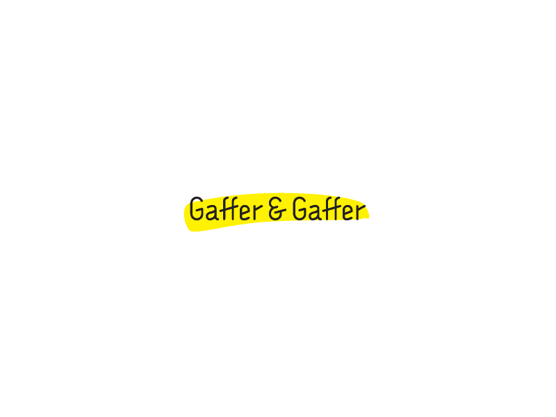 Gaffer & Gaffer Logo Drafts ampersand attorney highlighter law law firm lawyer logo logotype typography yellow