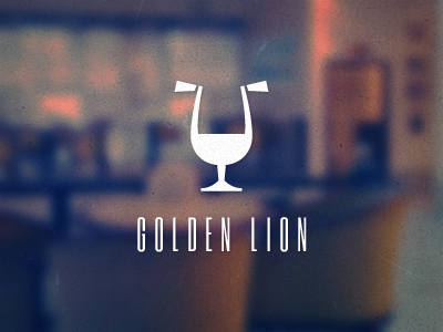 Golden Lion bar cafe glass lion logo logotype snifter