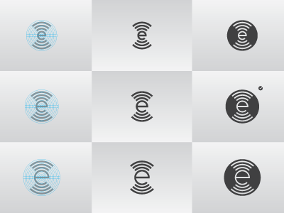 e52.ru Logo Variations airwaves character e letter logo logotype symbol waves