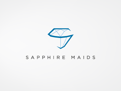 Sapphire Maids Logo character cleaning gem jewel letter logo logotype sapphire
