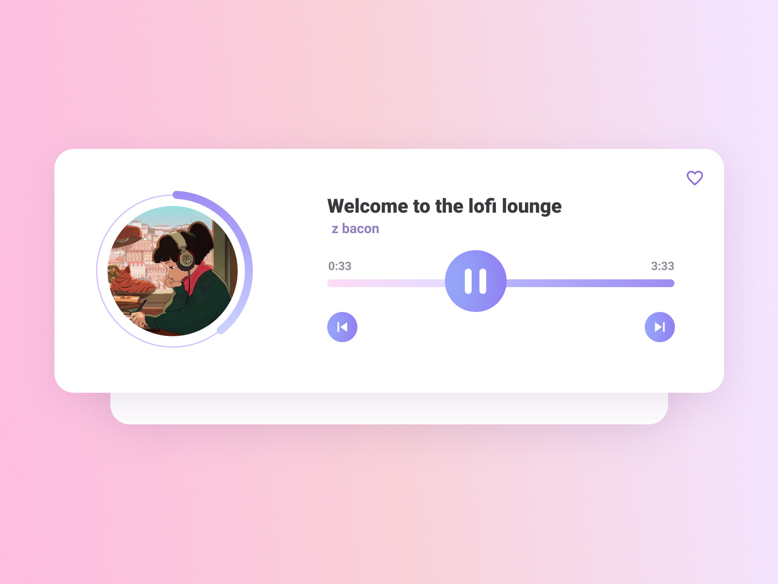 Lofi music player widget by Junior Rivera on Dribbble