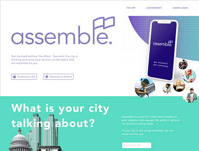 Assemble app webpage app call to action design government photoshop sketchapp ui ux uxui webpages website