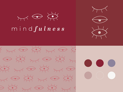 Mindfulness 👁️ branding design eyes illustration illustrator logo meditating mindfulness minimal minimalist logo