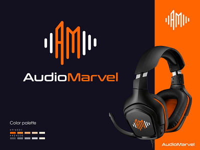 Audio marvel logo design audio logo flat design logo minimalist logo music logo sound logo soundwaves