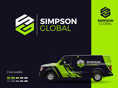 simpson global logo design flat design global logo minimalist logo monogram logo