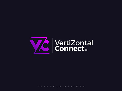 VertiZontal Connect Logo Design abstract logo branding design flat design minimalist logo monogram logo vector