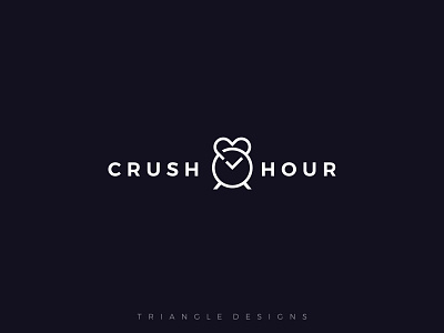 Crush Hour Logo Design branding flat design hour logo minimalist logo time logo vector