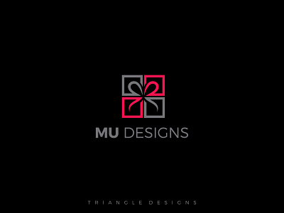 MU DESIGNS LOGO DESIGN abstract logo branding flat design gift logo logo minimalist logo vector