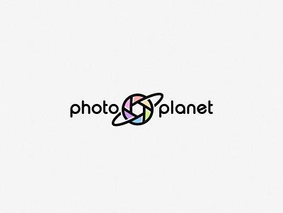 PHOTOPLANET logo design abstract logo branding colorful design flat design logo photography logo planet logo vector