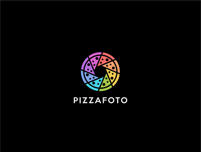 Pizzafoto Logo Design abstract logo branding design flat design logo logo designer minimalist logo photography logo pizza pizza logo vector