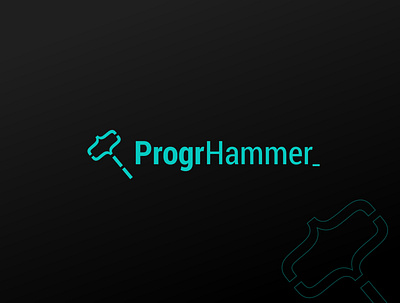 ProgrHammer logo design abstract logo branding coding logo design flat design hammer logo logo minimalist logo programmer logo typography vector