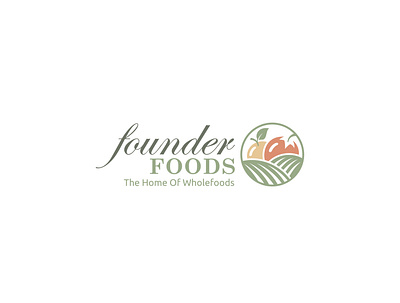 Founder Foods logo design branding design flat design food logo logo minimalist logo supermarket