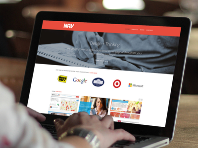 New NAV Launched agency carousel clients designer homepage portfolio red