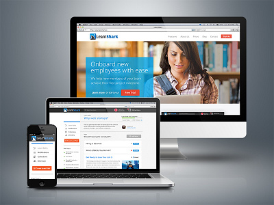 LearnShark app homepage responsive staged