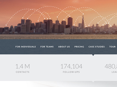 Unused concept hero homepage nav navigation san francisco startup statistics stats ui ux website
