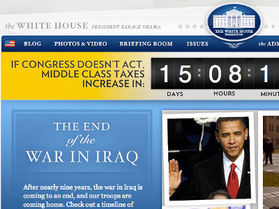 Whitehouse.gov Countdown + Hero countdown government obama whitehouse