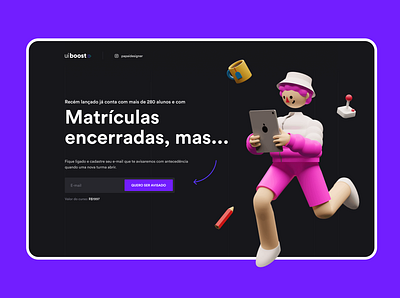 uiBoost Landing Page courses design flat hero banner illustration minimal ui user interface visual design web website