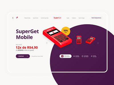 Redesign SuperGet Mobile cart credit card design figma flat hero banner minimal price ui uiboost user interface visual design web website