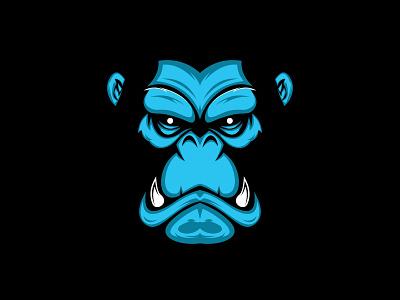 Gorilla Face Illustration animal cloth colors custom frame geometry head line logo mascot merchandise poster power scared shop strength strong t shirt design wild