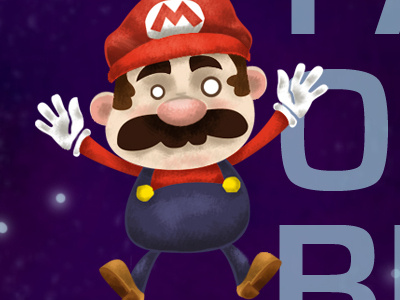 Mario Galaxy article header digital art illustration