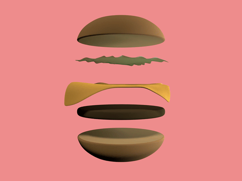Exploded Burger 3d 3d animation 3d art animation blender3d burger illustration