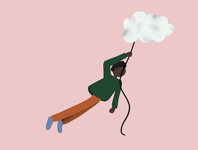 Carried by a Cloud cloud flat illustration floating illustration product illustration