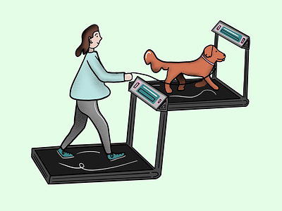 Going for a Treadmill illustration product illustration treadmill walk woman