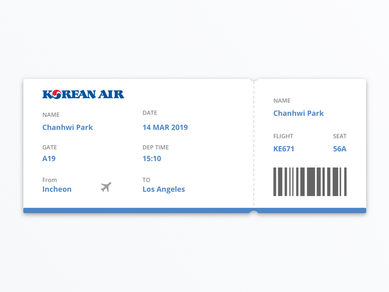 #24 Daily UI Challenge / Boarding Pass by Chanhwi Park | Dribbble ...