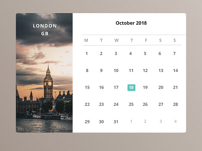 #38 Daily UI Challenge / Calendar