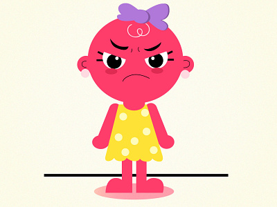 Angry girl character design girl illustration vector