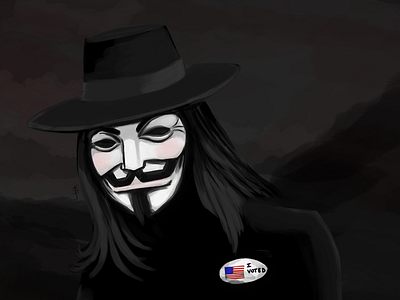 Today, V is for Voting 2018 election 2018 midterms digital art digital artist digital drawing digital painting digitalart elections 2018 fan art illustration photoshop v for vendetta