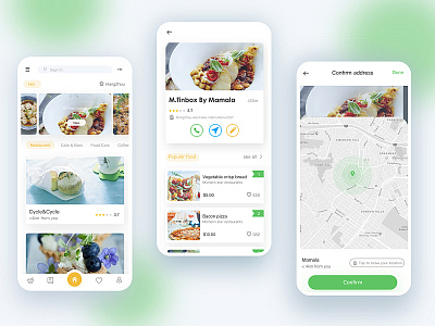 Find gourmet restaurant_APP app card find food gourment information design map restaurant app ux