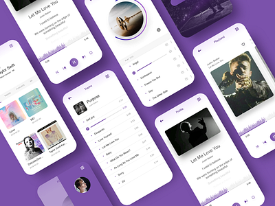 music player_APP app color information design music player purple ui user ux
