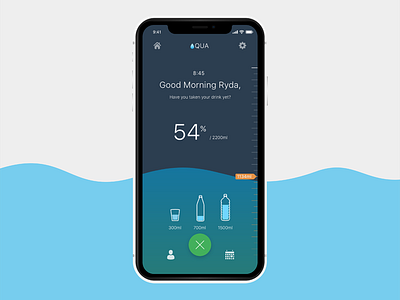 004 Calculator app aqua calculator dailyui dailyui 004 design flat ios 11 mobile ui ui ux ux water water intake