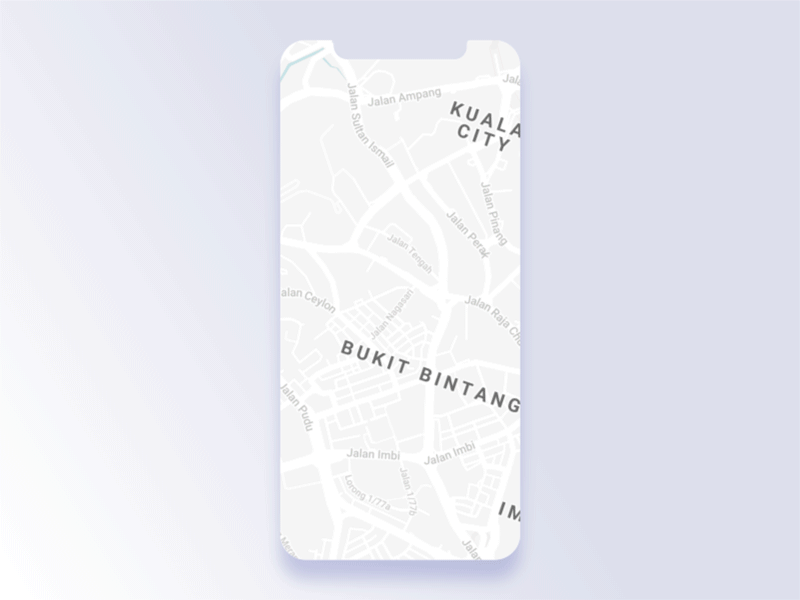 Map Screen for Car Parking App Concept