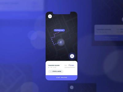 Location Tracker for Car Parking App adobe after effects animation daily ui 020 dailyui interaction design iphone xr location pin location tracker map micro interaction micro interactions mobile motion parking parking app purple tracker app ui ui ux ux