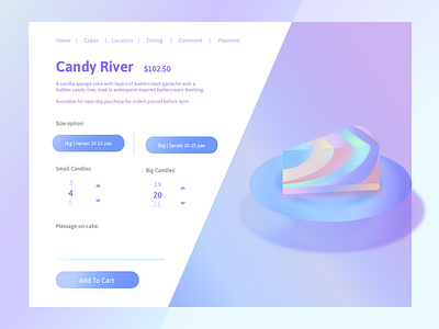 Cake Order Webpage app app design confirmation page dailyui graphic design illustration interfacedesign order page orderpage pastel ui uidesign uiux userexperience userinterface