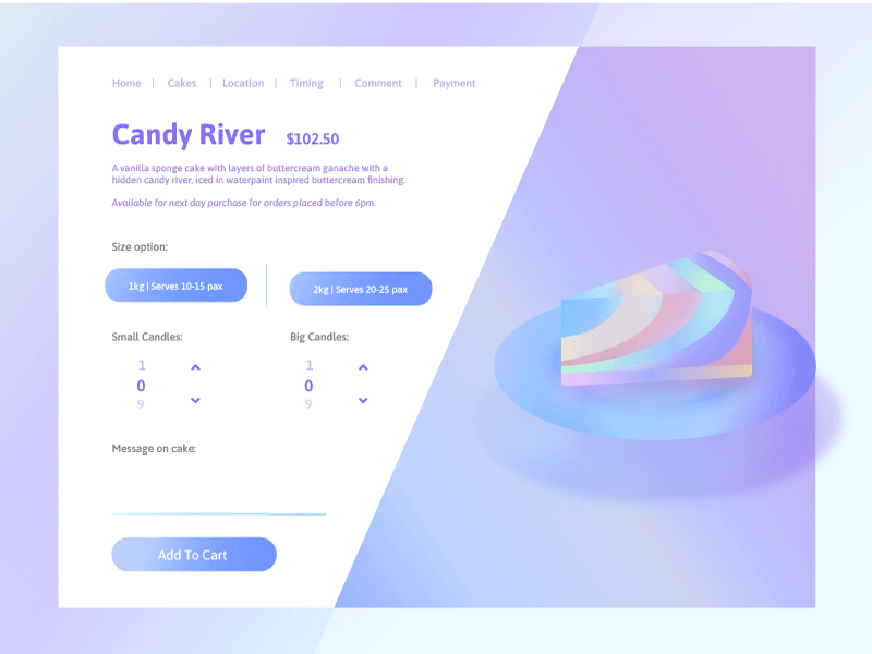 Cake Order - Added To Cart Motion Graphics