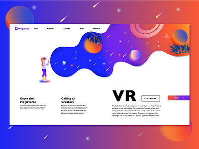 VR Landing Page ar graphic design illustration landing page ui uidesign uiux userexperience userinterface userinterfacedesign virtual reality virtual reality website vr vr ar webdesign website