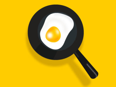 Egg on pan black black white egg eggs fried egg grey illustration illustrations illustrator vector yellow