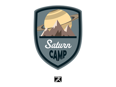 Saturn Camp Badge colorful design design graphic art icon illustration national parks patch design saturn space vector